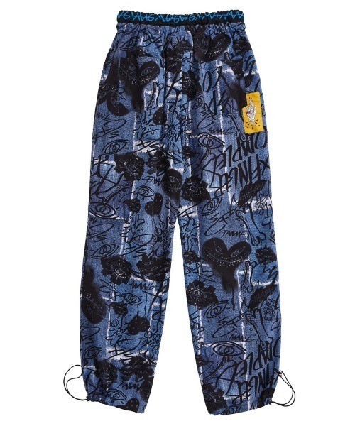 Never mind the XU / Chikashitsu+（ネバーマインド ザ エックスユー / チカシツプラス）の「【GRAPHISTE Man.G/グラフィストマンジー】総柄ジョガーパンツ［MGMPA22FW507BE］（カーゴパンツ・メンズ・ブルー/ベージュ・ONE SIZE）」の6枚目の写真