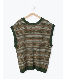 Samansa Mos2 | ジャカードニットベスト(ベスト)