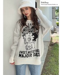 GYDA HAT BETTYBOOPジャカードニットトップス