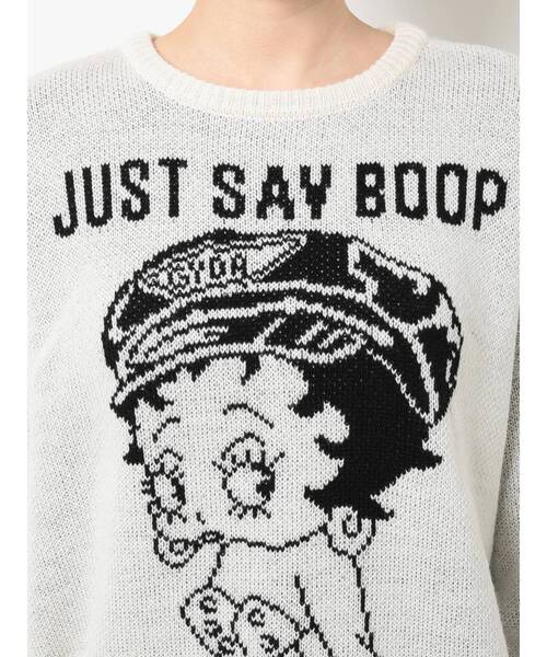 GYDA(ジェイダ)の「GYDA HAT BETTYBOOPジャカードニットトップス(ニット/セーター・レディース・オフホワイト/ブラック/グリーン・FREE)」の16枚目の写真