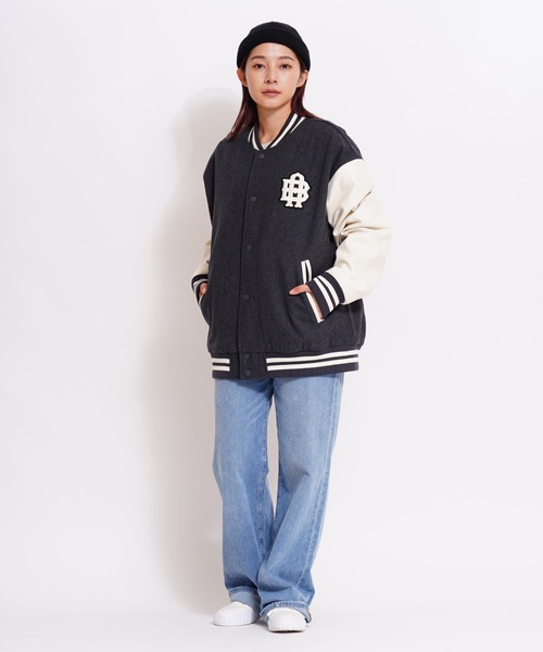 GIORDANO（ジョルダーノ）の「[ GIORDANO ] パデッドメルトン切り替えスタジャン (ユニセックス)（スタジャン・レディース・グレー/グリーン・MEDIUM/LARGE）」の8枚目の写真