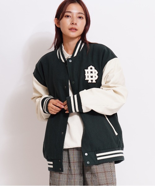 GIORDANO（ジョルダーノ）の「[ GIORDANO ] パデッドメルトン切り替えスタジャン (ユニセックス)（スタジャン・レディース・グレー/グリーン・MEDIUM/LARGE）」の22枚目の写真