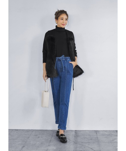 STYLE DELI(スタイルデリ)の「リラックスデニムパンツ(デニムパンツ・レディース・ダークブルー・X-SMALL/SMALL/MEDIUM)」の2枚目の写真