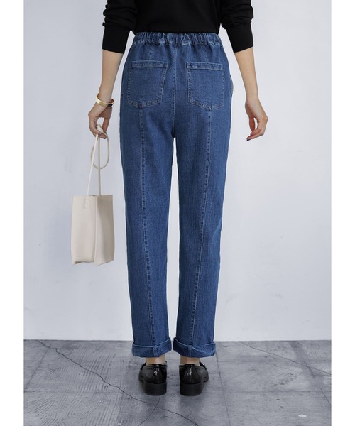 STYLE DELI(スタイルデリ)の「リラックスデニムパンツ(デニムパンツ・レディース・ダークブルー・X-SMALL/SMALL/MEDIUM)」の4枚目の写真