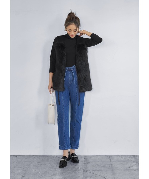 STYLE DELI(スタイルデリ)の「リラックスデニムパンツ(デニムパンツ・レディース・ダークブルー・X-SMALL/SMALL/MEDIUM)」の14枚目の写真