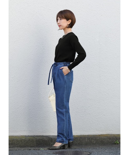 STYLE DELI(スタイルデリ)の「リラックスデニムパンツ(デニムパンツ・レディース・ダークブルー・X-SMALL/SMALL/MEDIUM)」の16枚目の写真