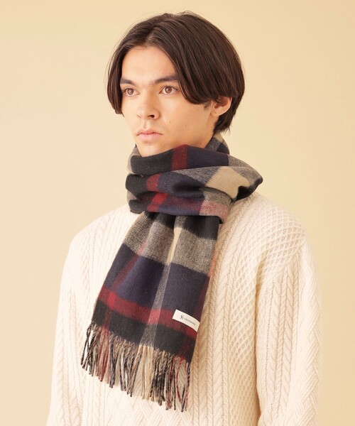 CB CRESTBRIDGE（シービークレストブリッジ）の「リバーシブルクレストブリッジチェックマフラー（マフラー・メンズ・ネイビー/ベージュ系その他/ライトグレー/ブラック・FREE）」の17枚目の写真