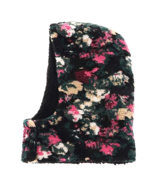 merry jenny（メリージェニー）の「fluffy floralボアフード（ニットキャップ/ビーニー・レディース・ブラック/ピンク・FREE）」の8枚目の写真