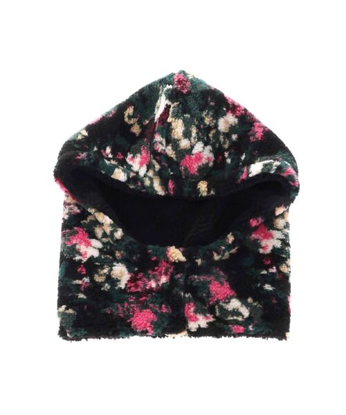 merry jenny（メリージェニー）の「fluffy floralボアフード（ニットキャップ/ビーニー・レディース・ブラック/ピンク・FREE）」の16枚目の写真
