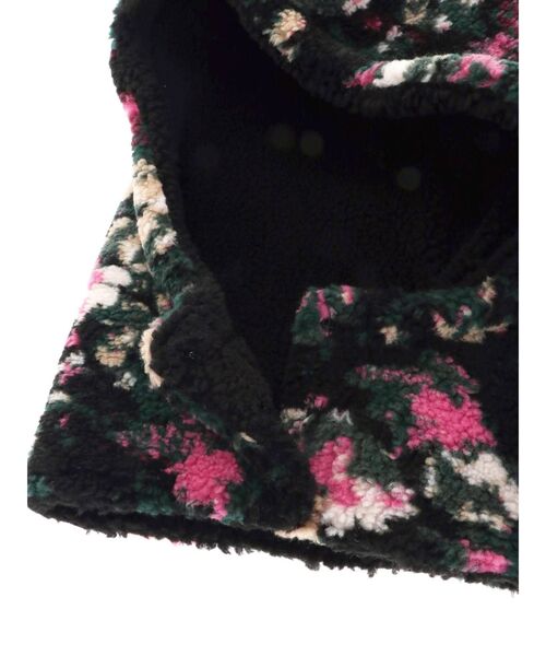 merry jenny（メリージェニー）の「fluffy floralボアフード（ニットキャップ/ビーニー・レディース・ブラック/ピンク・FREE）」の18枚目の写真