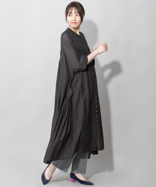 Munich（ミューニック）の「コットンビスコースボイルタックワンピース