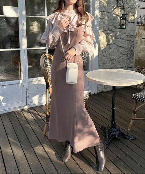 apres jour(アプレジュール)の「リブマーメイドキャミワンピース【ZOZOTOWN限定アイテム】(ワンピース・レディース・モカ/グレイッシュベージュ/ブラック・フリー/X-LARGE)」の14枚目の写真