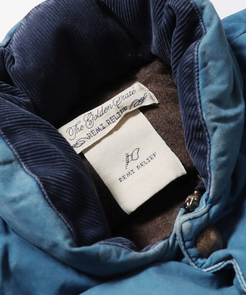 REMI RELIEF（レミレリーフ）の「REMI RELIEF/レミレリーフ レザーインディゴダウンベスト（ダウンベスト・メンズ・ブルー・S）」の6枚目の写真