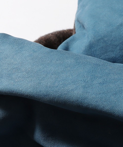 REMI RELIEF（レミレリーフ）の「REMI RELIEF/レミレリーフ レザーインディゴダウンベスト（ダウンベスト・メンズ・ブルー・S）」の7枚目の写真