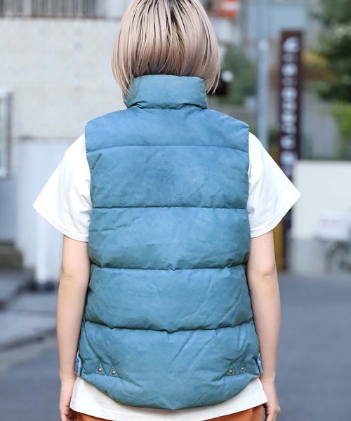 REMI RELIEF（レミレリーフ）の「REMI RELIEF/レミレリーフ レザーインディゴダウンベスト（ダウンベスト・メンズ・ブルー・S）」の14枚目の写真