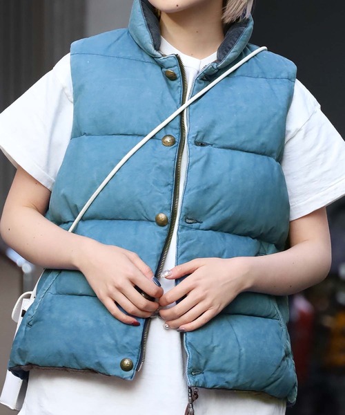 REMI RELIEF（レミレリーフ）の「REMI RELIEF/レミレリーフ レザーインディゴダウンベスト（ダウンベスト・メンズ・ブルー・S）」の5枚目の写真
