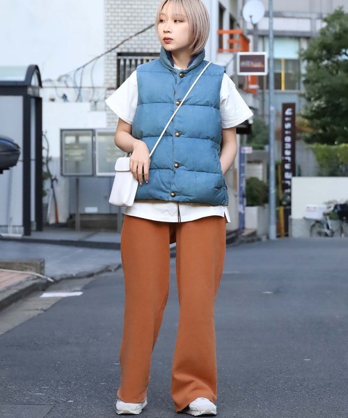 REMI RELIEF（レミレリーフ）の「REMI RELIEF/レミレリーフ レザーインディゴダウンベスト（ダウンベスト・メンズ・ブルー・S）」の8枚目の写真