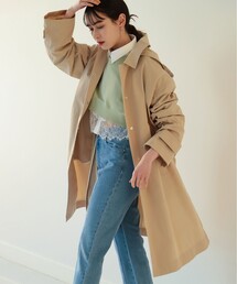 Ray BEAMS | Ray BEAMS / フード付き ステンカラー コート(ステンカラーコート)