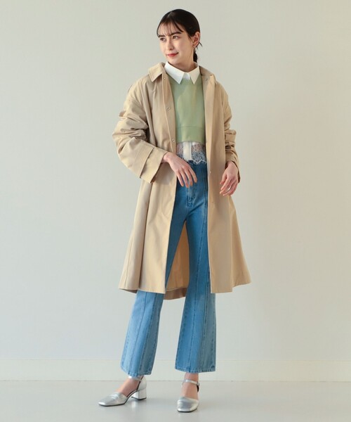 Ray BEAMS（レイビームス）の「Ray BEAMS / フード付き ステンカラー コート（ステンカラーコート・レディース・サックスブルー/ベージュ/ケリー・0/1）」の5枚目の写真