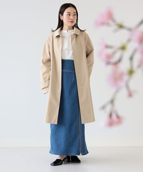 Ray BEAMS（レイビームス）の「Ray BEAMS / フード付き ステンカラー コート（ステンカラーコート・レディース・サックスブルー/ベージュ/ケリー・0/1）」の7枚目の写真