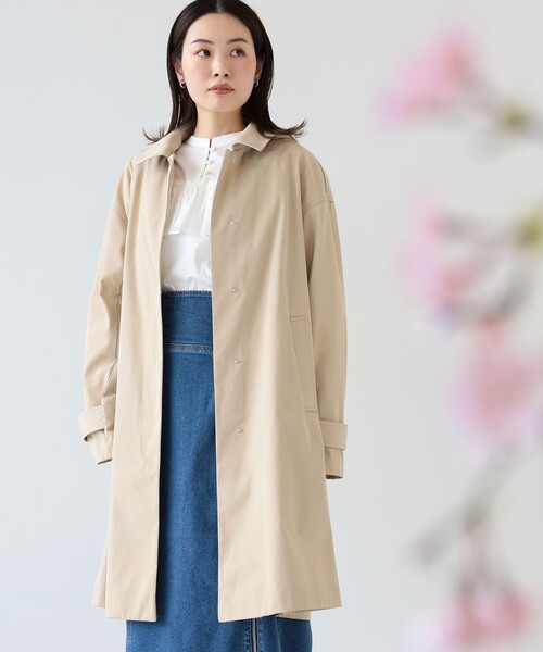 Ray BEAMS（レイビームス）の「Ray BEAMS / フード付き ステンカラー コート（ステンカラーコート・レディース・サックスブルー/ベージュ/ケリー・0/1）」の9枚目の写真