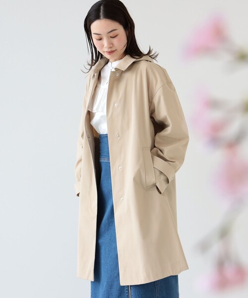 Ray BEAMS（レイビームス）の「Ray BEAMS / フード付き ステンカラー コート（ステンカラーコート・レディース・サックスブルー/ベージュ/ケリー・0/1）」の11枚目の写真