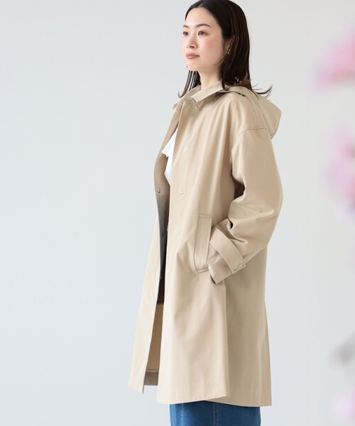 Ray BEAMS（レイビームス）の「Ray BEAMS / フード付き ステンカラー コート（ステンカラーコート・レディース・サックスブルー/ベージュ/ケリー・0/1）」の12枚目の写真