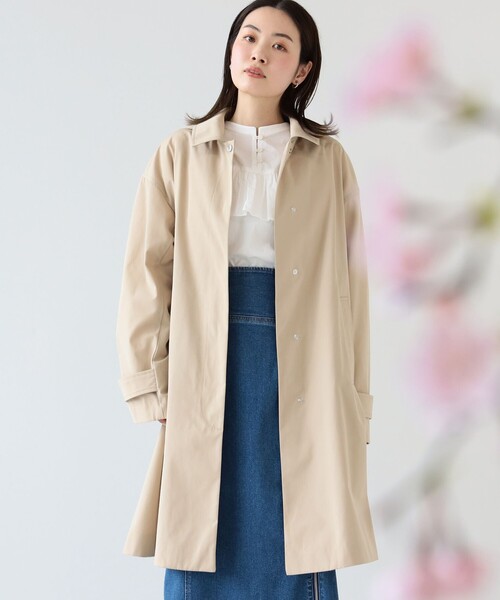 Ray BEAMS（レイビームス）の「Ray BEAMS / フード付き ステンカラー コート（ステンカラーコート・レディース・サックスブルー/ベージュ/ケリー・0/1）」の13枚目の写真