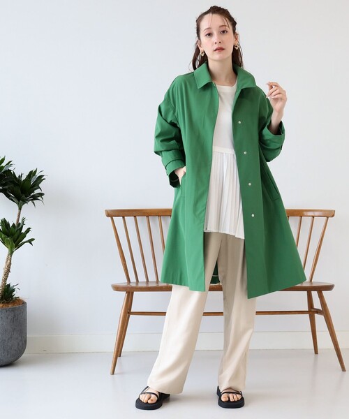 Ray BEAMS（レイビームス）の「Ray BEAMS / フード付き ステンカラー コート（ステンカラーコート・レディース・サックスブルー/ベージュ/ケリー・0/1）」の20枚目の写真