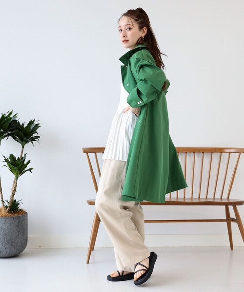 Ray BEAMS（レイビームス）の「Ray BEAMS / フード付き ステンカラー コート（ステンカラーコート・レディース・サックスブルー/ベージュ/ケリー・0/1）」の22枚目の写真