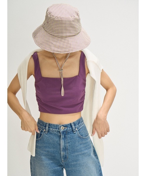 emmi（エミ）の「【emmi atelier】ミニマルバケットハット（ハット・レディース・カーキ/チェック/ブラック・FREE）」の11枚目の写真