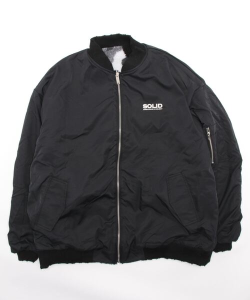 aimoha(アイモハ)の「サイドジップX柄ボア リバーシブル(ブルゾン・メンズ・ブラック/カーキ・X-LARGE/LARGE/MEDIUM)」の3枚目の写真