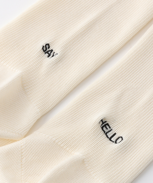 FRAMeWORK（フレームワーク）の「【Gloria Cords/グロリアコード】SAY HELLO 刺繍ソックス（ソックス/靴下・レディース・ホワイト/ゴールド/シルバー・FREE）」の6枚目の写真