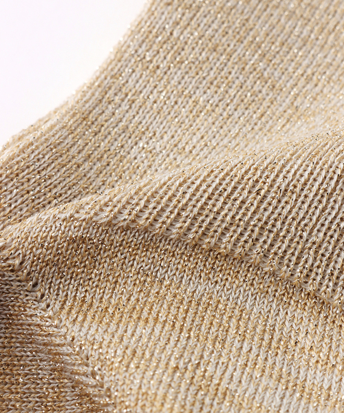 FRAMeWORK（フレームワーク）の「【Gloria Cords/グロリアコード】SAY HELLO 刺繍ソックス（ソックス/靴下・レディース・ホワイト/ゴールド/シルバー・FREE）」の10枚目の写真