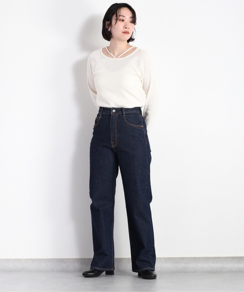 cepo(セポ)の「90Sレギュラーストレート(デニムパンツ・レディース・ネイビー/ブルー系5・S/M/L)」の6枚目の写真