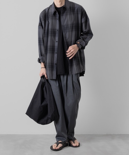 ATTACHMENT（アタッチメント）の「PE/SI オンブレチェック オーバーサイズド L/Sシャツ  /  PE/SI OMBRE CHECK OVERSIZED  L/S SHIRT（シャツ/ブラウス・メンズ・オフホワイト/グレー・1/2/3）」の9枚目の写真