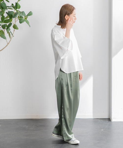 AMERICAN RAG CIE（アメリカンラグシー）の「サテンイージーパンツ（その他パンツ・レディース・ブラック/グリーン・FREE）」の10枚目の写真