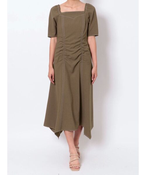 LAGUNAMOON(ラグナムーン)の「ステッチデザインギャザーワンピース(ワンピース・レディース・ブラック/ブラウン/アイボリー・SMALL/MEDIUM)」の14枚目の写真