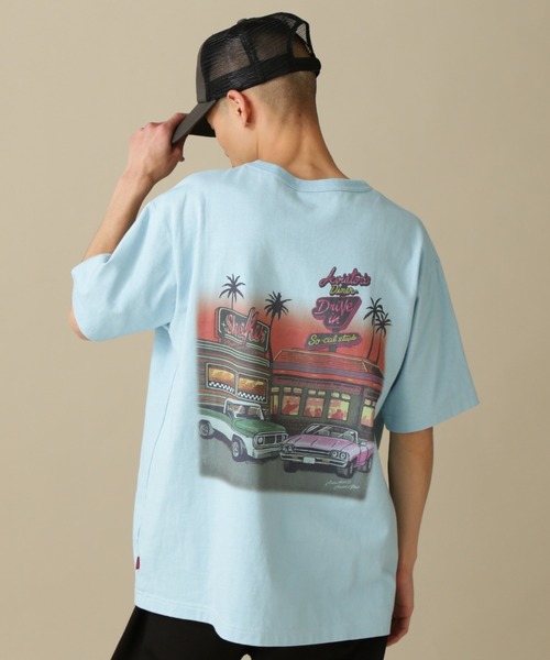 AVIREX（アヴィレックス）の「WEST COAST SHORT SLEEVE T-SHIRT DINER / ウェストコースト 半袖 Tシャツ ダイナー / AVIREX / アヴィレックス（Tシャツ/カットソー・メンズ・レモンイエロー/サックスブルー/ホワイト/ブラック・MEDIUM/LARGE/X-LARGE/XX-LARGE）」の3枚目の写真
