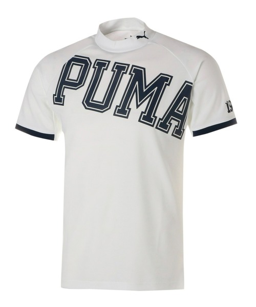 PUMA プーマ メンズ ゴルフ 接触冷感 ビッグ ロゴ 半袖 モックネック シャツ