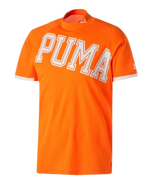 PUMA プーマ メンズ ゴルフ 接触冷感 ビッグ ロゴ 半袖 モックネック シャツ