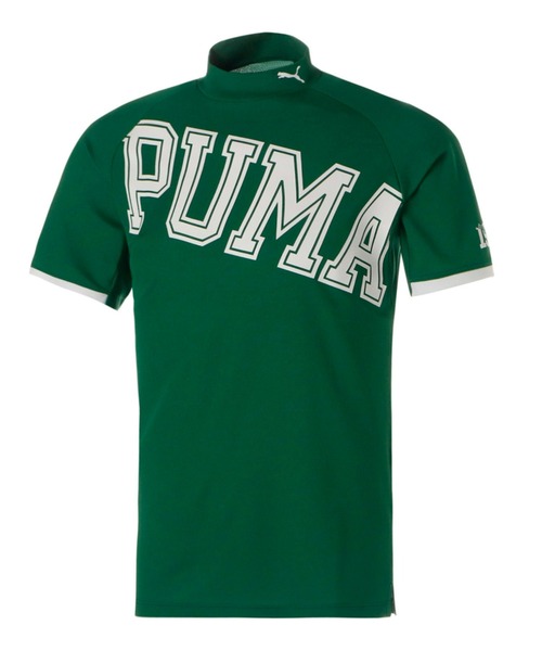 PUMA プーマ メンズ ゴルフ 接触冷感 ビッグ ロゴ 半袖 モックネック シャツ