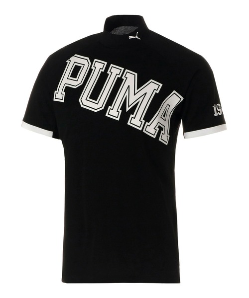 PUMA プーマ メンズ ゴルフ 接触冷感 ビッグ ロゴ 半袖 モックネック シャツ
