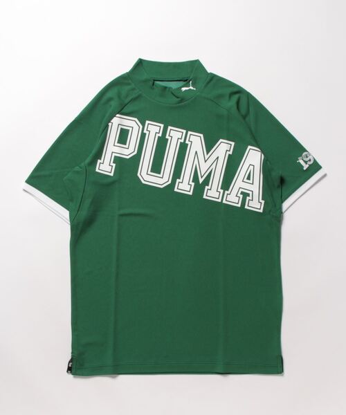 PUMA プーマ メンズ ゴルフ 接触冷感 ビッグ ロゴ 半袖 モックネック シャツ