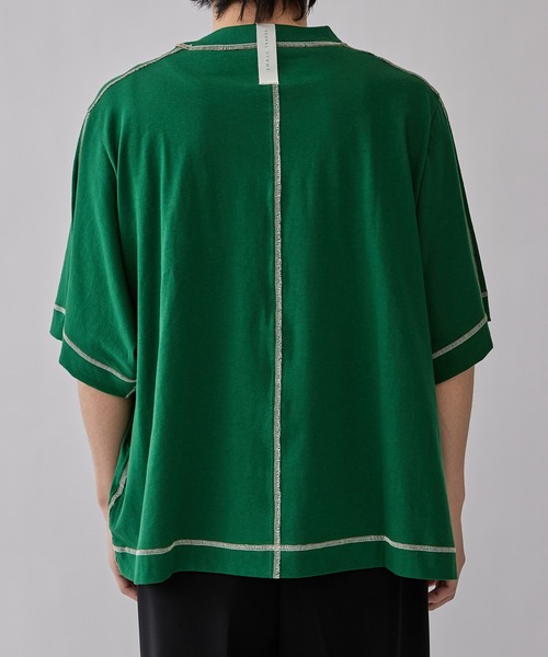 SHINYA KOZUKA シンヤコヅカ スモールトレーズ 半袖 Tシャツ 緑 SHINYA KOZUKA シンヤコヅカ スモールトレーズ 半袖 Tシャツ 緑