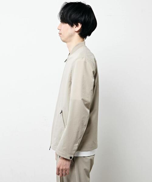 MEN'S MELROSE（メンズメルローズ）の「ミニリップクールドッツライダースブルゾン（ライダースジャケット・メンズ・セージグリーン/チャコールグレー/ベージュ・2/3/4）」の6枚目の写真