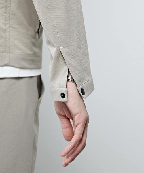 MEN'S MELROSE（メンズメルローズ）の「ミニリップクールドッツライダースブルゾン（ライダースジャケット・メンズ・セージグリーン/チャコールグレー/ベージュ・2/3/4）」の12枚目の写真