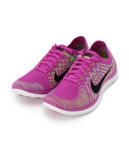 NIKE(ナイキ)の「NIKE(ナイキ) ウィメンズ フリー4.0 フライニット(スニーカー・レディース・ブラック/ピンク/パープル・25cm/24.5cm/23.5cm/23cm/24cm)」の4枚目の写真