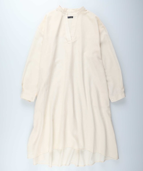 Right-on（ライトオン）の「【HONEYSUCKLE ROSE】サラサラリネン混長袖ワンピ（シャツワンピース・レディース・オフホワイト/ブラック・L/M）」の9枚目の写真