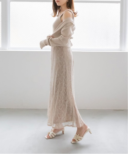 RANDA(ランダ)の「フラワーレースマーメイドスカート(スカート・レディース・ブラック/ベージュ・0/1)」の13枚目の写真